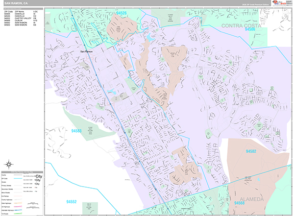 San Ramon Map Premium Style